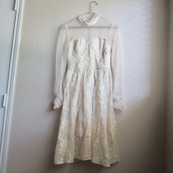 Chicwish Dresses & Skirts - Like New Ivory Lace Cottagecore Dress